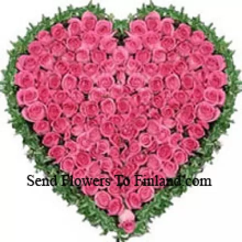 Heart Shaped Arrangement Of 101 Pink Roses