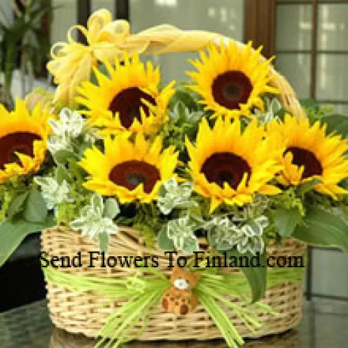 Korb mit Sonnenblumen
