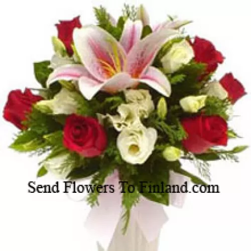 Bunch Of Lilies And Roses
