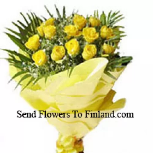 Bouquet de 15 roses jaunes